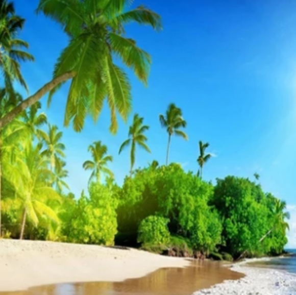 Tapestry Wall Hanging Palm Trees by the Beach - Picture 2 of 2